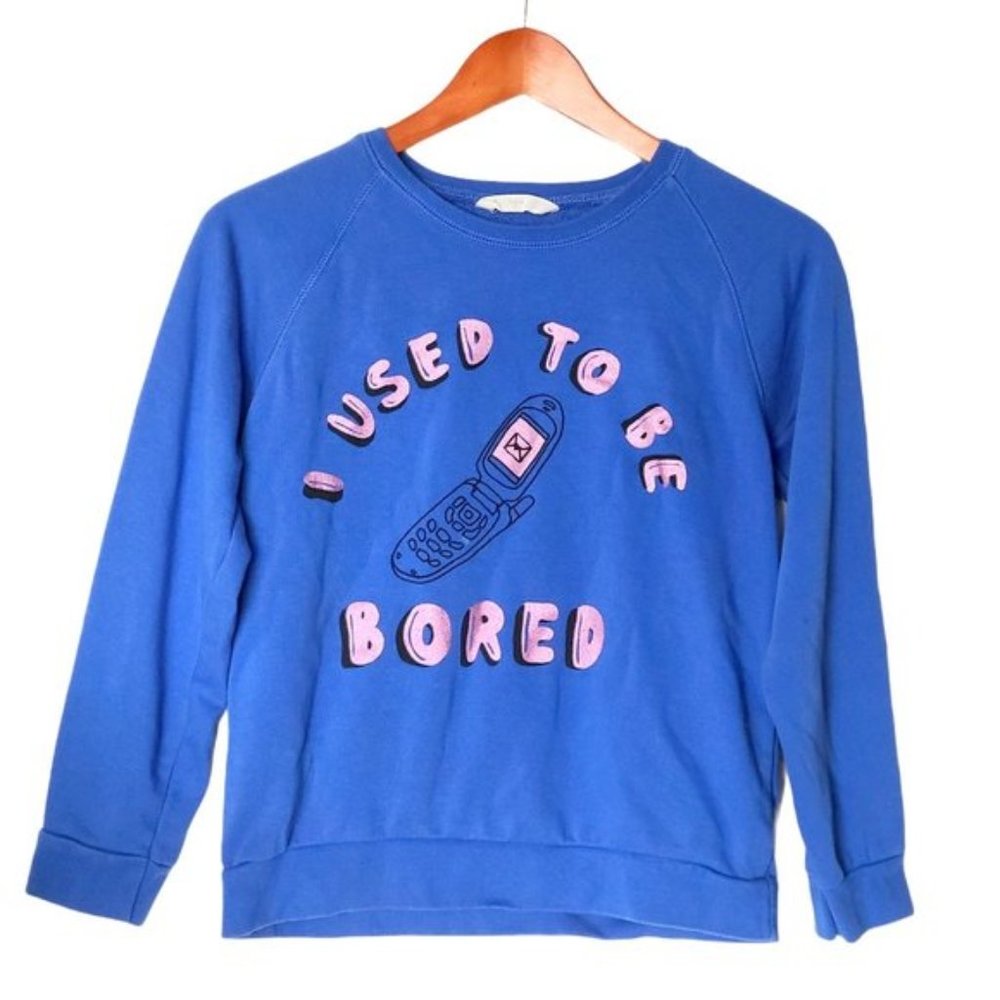 Mango Kids Printed Cotton Sweatshirt Blue‎ 11 12